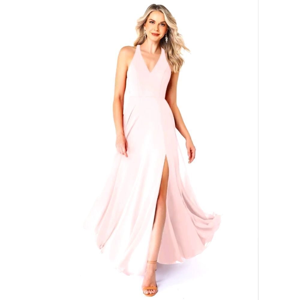 Azazie bridesmaid dress blushing pink